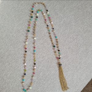 Stella & Dot beaded tassel necklace